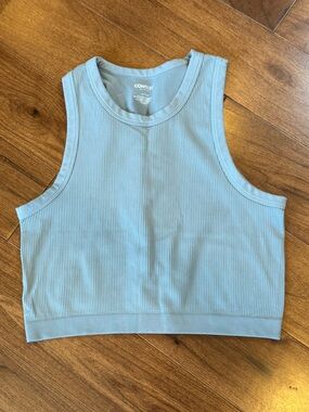 PACSUN CONTOUR Ribbed Tank Top in a Blue-Gray Color